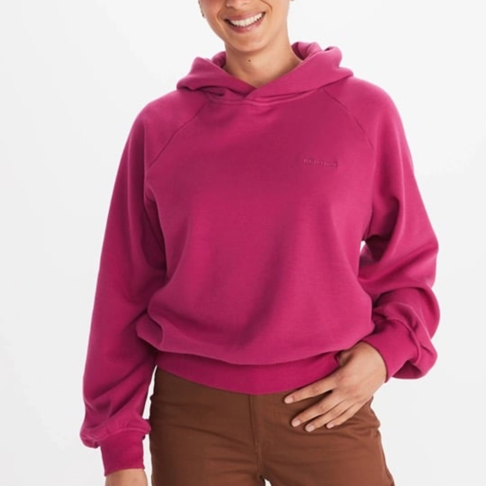 Marmot Rowan Hooded Pullover Raschel Fleece Lining Fuchsia sz XL